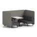 Brixworth 4 Seater Bench Booth With Black Legs And White Table With Black Leg In X2 Fabric - Number Panels And Arithmetic Sofa SF004003