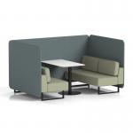 Brixworth 4 Seater Bench Booth With Black Legs And White Table With Black Leg In Main Line Flax Fabric - Westminster Panels And Newbury Sofa SF004011