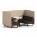 Brixworth 4 Seater Bench Booth With Black Legs And White Table With Black Leg In Synergy Fabric - Affix Panels And Wed Sofa SF004012