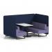 Brixworth 4 Seater Bench Booth With Black Legs And White Table With Black Leg In Synergy Fabric - Alike Panels And Order Sofa SF004013