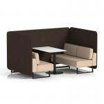 Brixworth 4 Seater Bench Booth With Black Legs And White Table With Black Leg In Synergy Fabric - Wed Panels And Affix Sofa SF004017