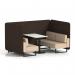 Brixworth 4 Seater Bench Booth With Black Legs And White Table With Black Leg In Synergy Fabric - Wed Panels And Affix Sofa SF004017
