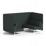 Brixworth 4 Seater Bench Booth With White Legs In Rivet Fabric - Charcoal Panels And Sofa SF004025