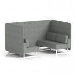 Brixworth 4 Seater Bench Booth With White Legs In Rivet Fabric - Prime Panels And Sofa SF004028