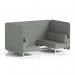 Brixworth 4 Seater Bench Booth With White Legs In Rivet Fabric - Prime Panels And Sofa SF004028