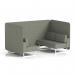 Brixworth 4 Seater Bench Booth With White Legs In Rivet Fabric - Vitreous Panels And Sofa SF004029