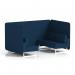 Brixworth 4 Seater Bench Booth With White Legs In X2 Fabric - Calculus Panels And Sofa SF004031