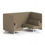 Brixworth 4 Seater Bench Booth With White Legs In Main Line Flax Fabric - Bank Panels And Sofa SF004036