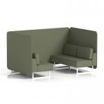 Brixworth 4 Seater Bench Booth With White Legs In Main Line Flax Fabric - Monument Panels And Sofa SF004037