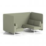 Brixworth 4 Seater Bench Booth With White Legs In Main Line Flax Fabric - Newbury Panels And Sofa SF004038