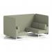 Brixworth 4 Seater Bench Booth With White Legs In Main Line Flax Fabric - Newbury Panels And Sofa SF004038