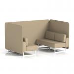 Brixworth 4 Seater Bench Booth With White Legs In Main Line Flax Fabric - Upminster Panels And Sofa SF004040