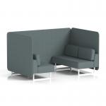 Brixworth 4 Seater Bench Booth With White Legs In Main Line Flax Fabric - Westminster Panels And Sofa SF004041