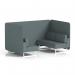 Brixworth 4 Seater Bench Booth With White Legs In Main Line Flax Fabric - Westminster Panels And Sofa SF004041