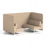 Brixworth 4 Seater Bench Booth With White Legs In Synergy Fabric - Affix Panels And Sofa SF004042