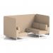 Brixworth 4 Seater Bench Booth With White Legs In Synergy Fabric - Affix Panels And Sofa SF004042