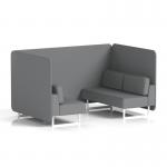 Brixworth 4 Seater Bench Booth With White Legs In Synergy Fabric - Partner Panels And Sofa SF004046