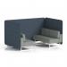 Brixworth 4 Seater Bench Booth With White Legs In Rivet Fabric - Crucible Panels And Prime Sofa SF004056
