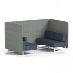 Brixworth 4 Seater Bench Booth With White Legs In Rivet Fabric - Prime Panels And Crucible Sofa SF004058