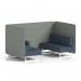 Brixworth 4 Seater Bench Booth With White Legs In Rivet Fabric - Prime Panels And Crucible Sofa SF004058