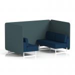 Brixworth 4 Seater Bench Booth With White Legs In X2 Fabric - Polygon Panels And Calculus Sofa SF004064