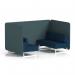 Brixworth 4 Seater Bench Booth With White Legs In X2 Fabric - Polygon Panels And Calculus Sofa SF004064