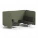 Brixworth 4 Seater Bench Booth With White Legs In Main Line Flax Fabric - Monument Panels And Temple Sofa SF004067