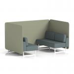 Brixworth 4 Seater Bench Booth With White Legs In Main Line Flax Fabric - Newbury Panels And Westminster Sofa SF004068