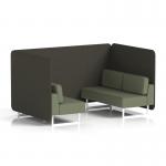 Brixworth 4 Seater Bench Booth With White Legs In Main Line Flax Fabric - Temple Panels And Monument Sofa SF004069