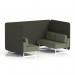 Brixworth 4 Seater Bench Booth With White Legs In Main Line Flax Fabric - Temple Panels And Monument Sofa SF004069