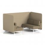Brixworth 4 Seater Bench Booth With White Legs In Main Line Flax Fabric - Upminster Panels And Bank Sofa SF004070
