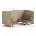 Brixworth 4 Seater Bench Booth With White Legs In Main Line Flax Fabric - Upminster Panels And Bank Sofa SF004070