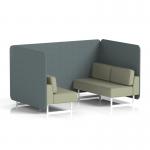 Brixworth 4 Seater Bench Booth With White Legs In Main Line Flax Fabric - Westminster Panels And Newbury Sofa SF004071
