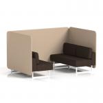 Brixworth 4 Seater Bench Booth With White Legs In Synergy Fabric - Affix Panels And Wed Sofa SF004072