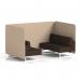 Brixworth 4 Seater Bench Booth With White Legs In Synergy Fabric - Affix Panels And Wed Sofa SF004072