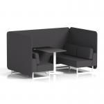 Brixworth 4 Seater Bench Booth With White Legs And Black Table With White Leg In X2 Fabric - Arithmetic Panels And Sofa SF004090