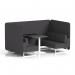 Brixworth 4 Seater Bench Booth With White Legs And Black Table With White Leg In X2 Fabric - Arithmetic Panels And Sofa SF004090