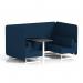 Brixworth 4 Seater Bench Booth With White Legs And Black Table With White Leg In X2 Fabric - Calculus Panels And Sofa SF004091