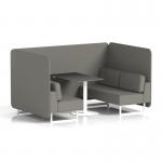 Brixworth 4 Seater Bench Booth With White Legs And Black Table With White Leg In X2 Fabric - Number Panels And Sofa SF004093