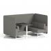 Brixworth 4 Seater Bench Booth With White Legs And Black Table With White Leg In X2 Fabric - Number Panels And Sofa SF004093