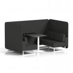 Brixworth 4 Seater Bench Booth With White Legs And Black Table With White Leg In Synergy Fabric - Mix Panels And Sofa SF004104