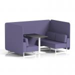 Brixworth 4 Seater Bench Booth With White Legs And Black Table With White Leg In Synergy Fabric - Order Panels And Sofa SF004105