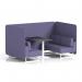 Brixworth 4 Seater Bench Booth With White Legs And Black Table With White Leg In Synergy Fabric - Order Panels And Sofa SF004105