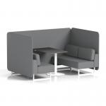 Brixworth 4 Seater Bench Booth With White Legs And Black Table With White Leg In Synergy Fabric - Partner Panels And Sofa SF004106