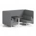 Brixworth 4 Seater Bench Booth With White Legs And Black Table With White Leg In Synergy Fabric - Partner Panels And Sofa SF004106