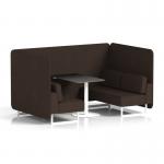 Brixworth 4 Seater Bench Booth With White Legs And Black Table With White Leg In Synergy Fabric - Wed Panels And Sofa SF004107