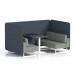 Brixworth 4 Seater Bench Booth With White Legs And Black Table With White Leg In Rivet Fabric - Crucible Panels And Prime Sofa SF004116
