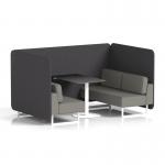 Brixworth 4 Seater Bench Booth With White Legs And Black Table With White Leg In X2 Fabric - Arithmetic Panels And Number Sofa SF004120