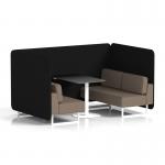 Brixworth 4 Seater Bench Booth With White Legs And Black Table With White Leg In X2 Fabric - Diameter Panels And Theory Sofa SF004122