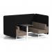 Brixworth 4 Seater Bench Booth With White Legs And Black Table With White Leg In X2 Fabric - Diameter Panels And Theory Sofa SF004122
